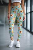 A Rich Peach Lucy Green Fruity Print Best Leggings Yoga Pants - Women
