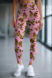 Quaintrelle Lucy Pink Butterfly Print Gym Leggings Yoga Pants - Women