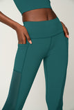 BUY 1 GET 4 FREE! Emerald Green Cassi Mesh & Pockets Workout Leggings Yoga Pants - Women