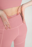 CLEARANCE! 65% off with code: VIP65 - Dusty Pink Cassi Three Pockets Workout Leggings Yoga Pants - Women