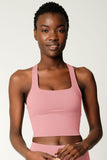 CLEARANCE! 65% off with code: VIP65 - Dusty Pink Kelly Crisscross Back Long Line Padded Sports Bra - Women