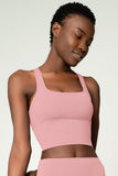 CLEARANCE! 65% off with code: VIP65 - Dusty Pink Kelly Crisscross Back Long Line Padded Sports Bra - Women