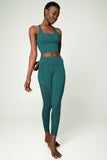 BUY 1 GET 4 FREE! Emerald Green Cassi Mesh & Pockets Workout Leggings Yoga Pants - Women