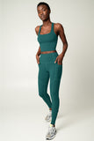 SALE! Emerald Green Kelly Crisscross Back Long Line Padded Sports Bra - Women