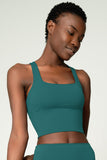 SALE! Emerald Green Kelly Crisscross Back Long Line Padded Sports Bra - Women