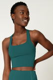 SALE! Emerald Green Kelly Crisscross Back Long Line Padded Sports Bra - Women