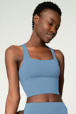 BUY 1 GET 4 FREE! Sky Blue Kelly Crisscross Back Long Line Padded Sports Bra - Women