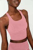 CLEARANCE! 65% off with code: VIP65 - Dusty Pink Kelly Multi-Strap Back Long Line Padded Sports Bra - Women