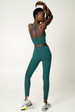 BUY 1 GET 4 FREE! Emerald Green Cassi Mesh & Pockets Workout Leggings Yoga Pants - Women