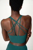 SALE! Emerald Green Kelly Multi-Strap Back Long Line Padded Sports Bra - Women