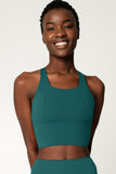 SALE! Emerald Green Kelly Multi-Strap Back Long Line Padded Sports Bra - Women