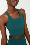 SALE! Emerald Green Kelly Multi-Strap Back Long Line Padded Sports Bra - Women