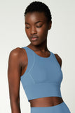 CLEARANCE! 65% off with code: VIP65 - Sky Blue Kelly Long Line Full Coverage Padded Sports Bra - Women