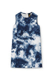 Waterfall Adele Blue Tie Dye Print Summer Cute Shift Dress - Girls