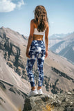 Waterfall Lucy Blue Tie Dye Printed Leggings Yoga Pants - Women