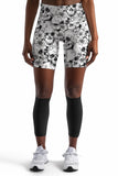 White Witch Karen Skull Print Performance Yoga Biker Shorts - Women