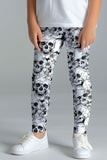 White Witch Lucy Cute Skull Print Halloween Leggings - Kids
