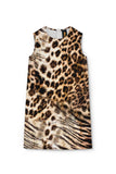 Wild Instinct Adele Brown Leopard Print Vacation Shift Dress - Girls