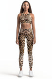 Wild Instinct Lucy Brown Leopard Print Leggings Yoga Pants - Women