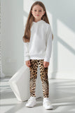 Wild Instinct Lucy Brown Animal Leopard Print Leggings - Kids
