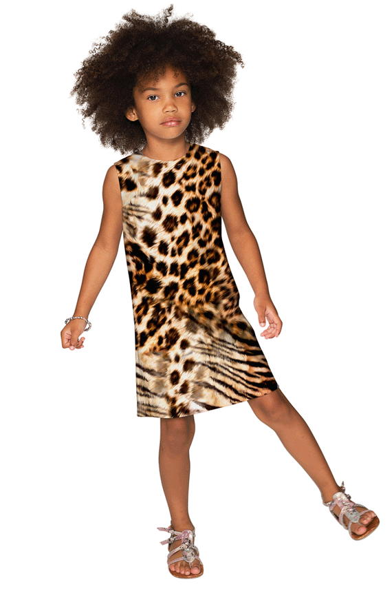 Animal print girls dress best sale