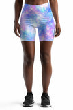 Wizard Karen Blue Galaxy Print Performance Yoga Biker Shorts - Women