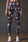 beWITCHing Lucy Black Goth Skull Print Alt Leggings Yoga Pants - Women