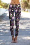 beWITCHing Lucy Black Goth Skull Print Alt Leggings Yoga Pants - Women - Pineapple Clothing