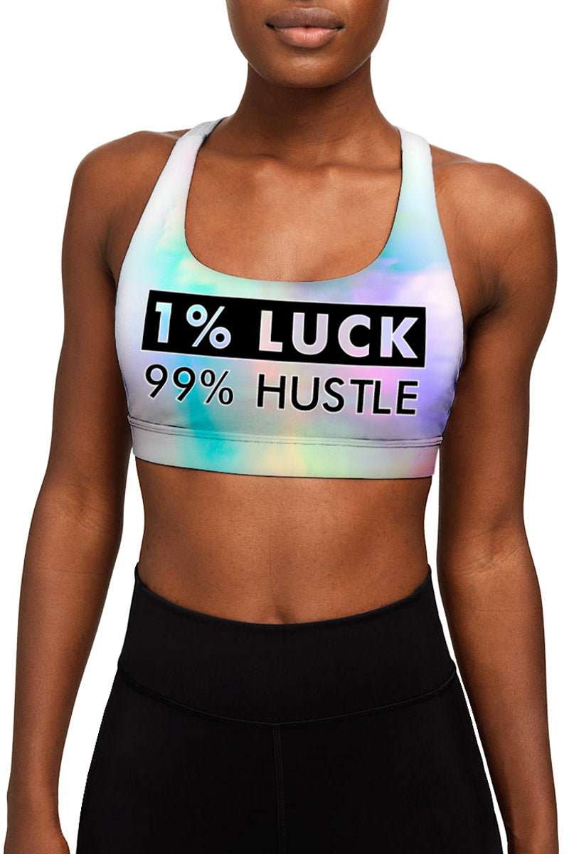 1% Luck 99% Hustle Stella Colorful Seamless Sport Yoga Bra - Women - Pineapple Clothing
