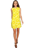A Piece of Sun Adele Bright Yellow Printed Shift Dress - Women - Pineapple Clothing
