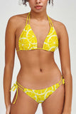 A Piece of Sun Sara Yellow Lemon Strappy Triangle Bikini Top - Women - Pineapple Clothing