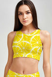 A Piece of Sun Starla High Neck Padded Crop Top Sports Bra - Women - Pineapple Clothing