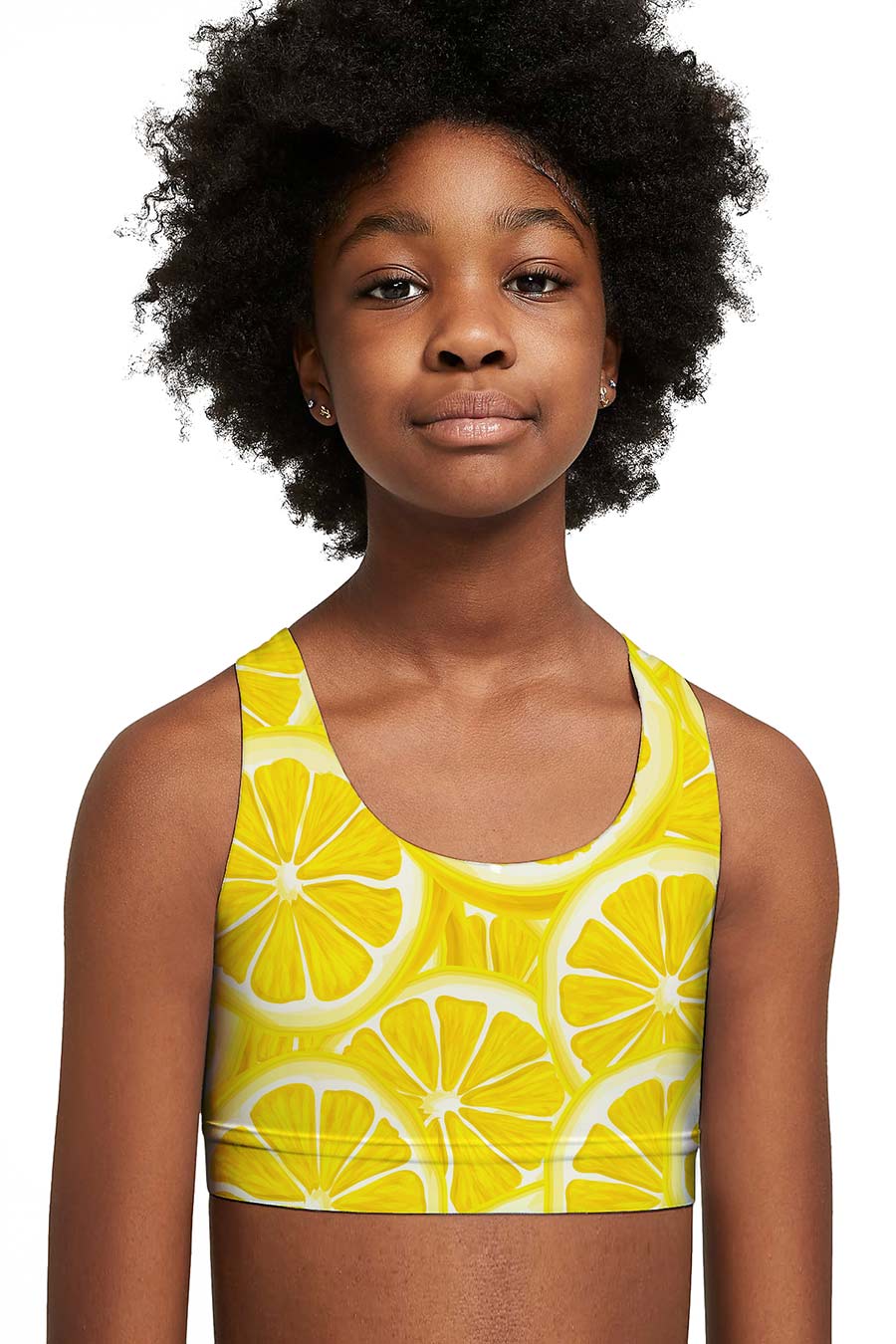 3 for $49! A Piece of Sun Stella Seamless Racerback Sports Bra Crop Top - Kids - Pineapple Clothing