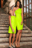Bright Neon Yellow Stretchy Lace Mommy & Me Summer Dresses - Pineapple Clothing