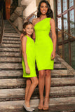 Bright Neon Yellow Stretchy Lace Mommy & Me Summer Dresses - Pineapple Clothing