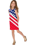 Americana Adele Red & Blue Printed Shift Summer Dress - Girls - Pineapple Clothing