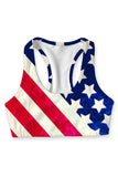 Americana Stella Printed Seamless Racerback Sport Yoga Bra - Women - Pineapple Clothing