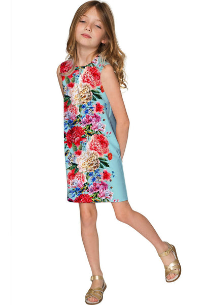 Amour Adele Shift Blue Floral Mommy and Me Dresses | Pineapple Clothing