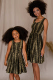 Sage Green Animal Print Skater Fit & Flare Mommy and Me Dress - Pineapple Clothing