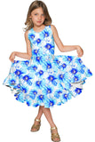 Aurora Vizcaya Fit & Flare Cute White & Blue Fancy Flower Girl Dress - Pineapple Clothing