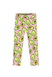 Avocardio Lucy Pink Green Cute Avocado Print Leggings - Girls - Pineapple Clothing