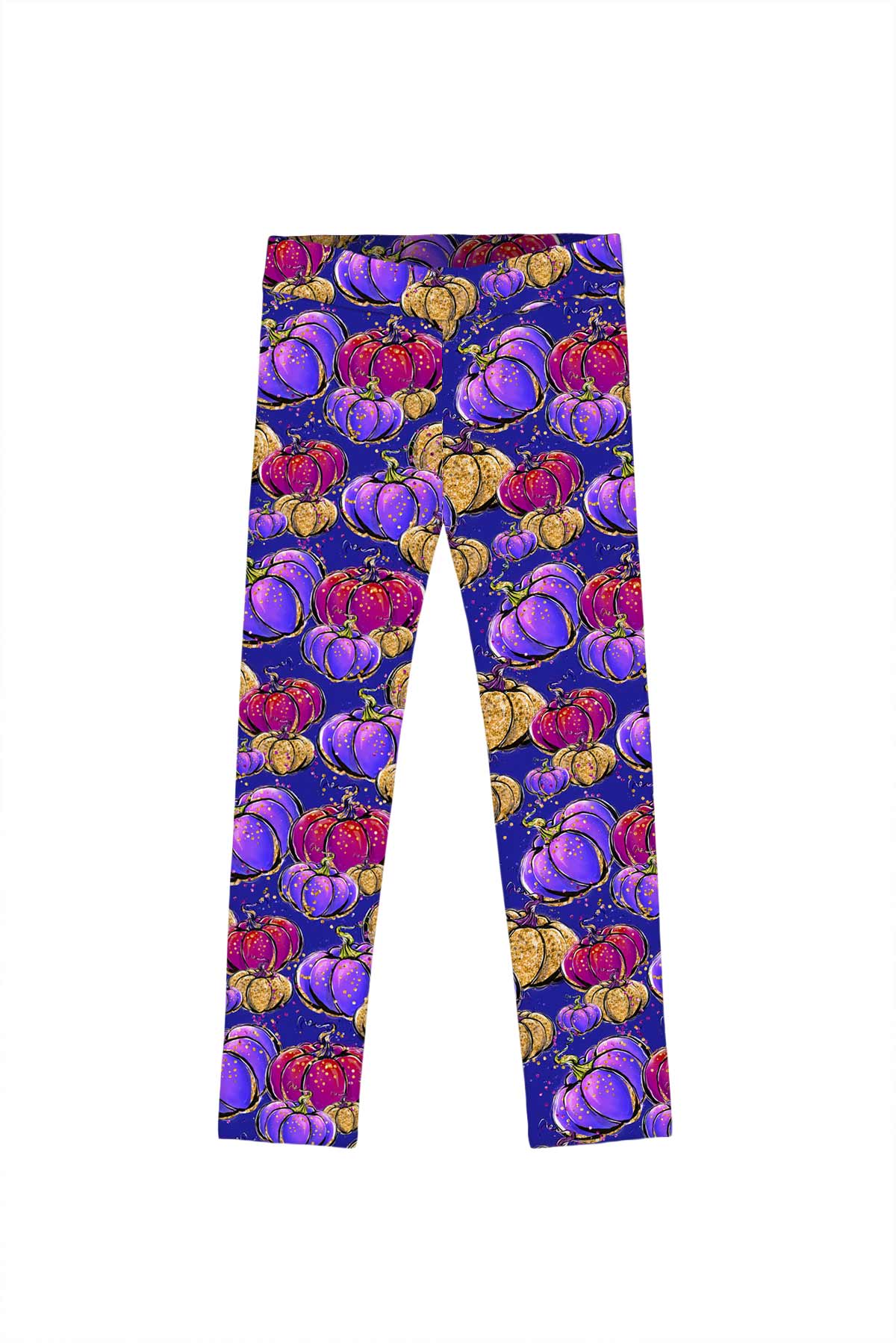 BOOtiful Pumpkin Lucy Cute Purple Leggings - Kids - Pineapple Clothing