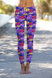 BOOtiful Pumpkin Lucy Purple Printed Leggings Yoga Pants - Women - Pineapple Clothing