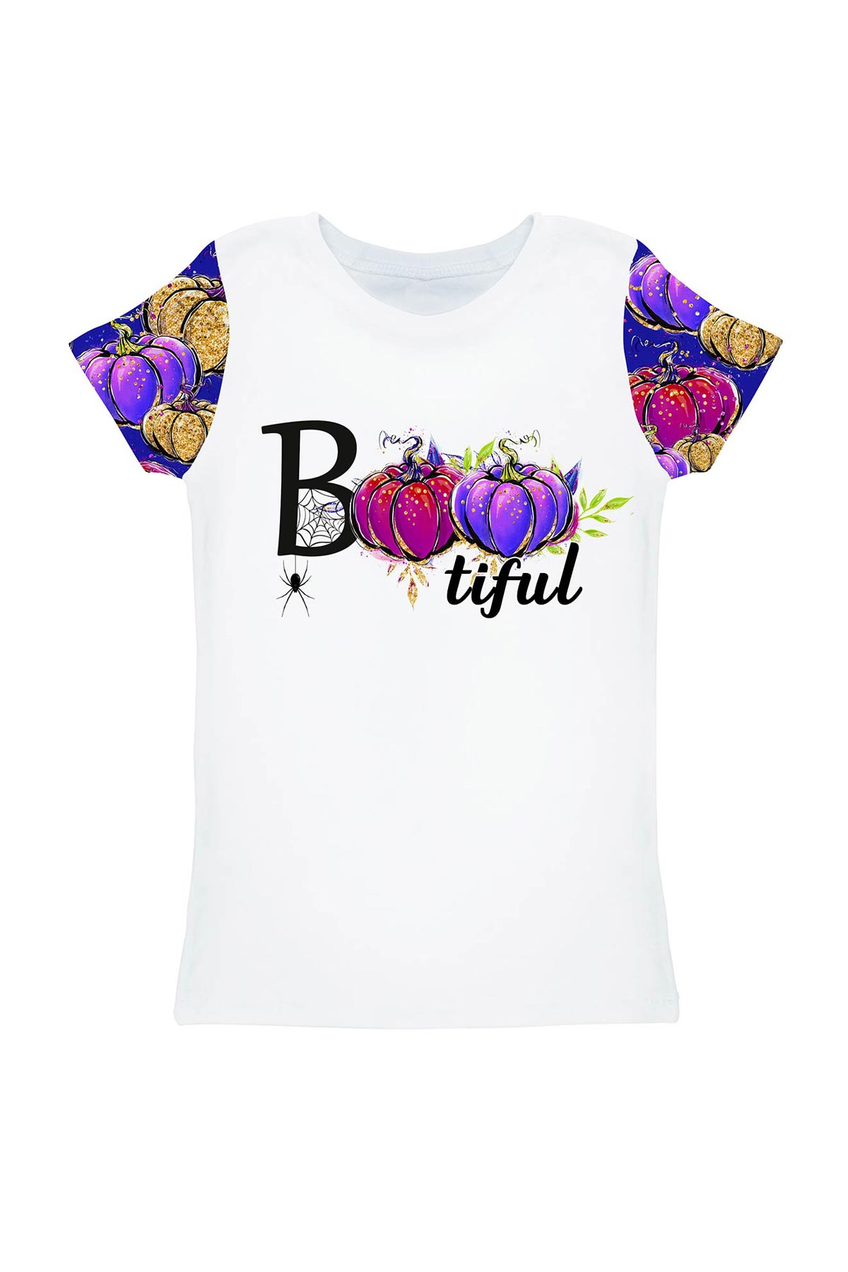 BOOtiful Pumpkin Zoe White Halloween Print T-Shirt - Kids - Pineapple Clothing