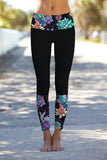 Bali Black Lucy Colorful Printed Details Leggings Yoga Pants - Women - Pineapple Clothing
