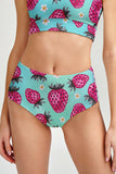 Berry Cute Cara Blue & Pink High-Waist Hipster Bikini Bottom - Women - Pineapple Clothing