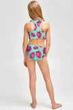 Berry Cute Claire Blue & Pink Sporty Two Piece Swim Bikini Set - Girls - Pineapple Clothing