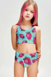 Berry Cute Claire Blue & Pink Sporty Two Piece Swim Bikini Set - Girls - Pineapple Clothing