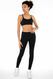 Black Cassi Side Pockets Workout Leggings Yoga Pants - Women - Pineapple Clothing