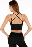 SEMI-ANNUAL SALE! Black Kelly Strappy Long Line Padded Sports Bra - Women - Pineapple Clothing